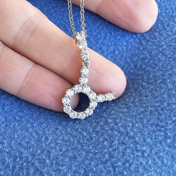 JENAVI TOURUS ZODIAC SIGN  NECKLACE RHODIUM AND SWAROVSKI - Picture 3 of 9